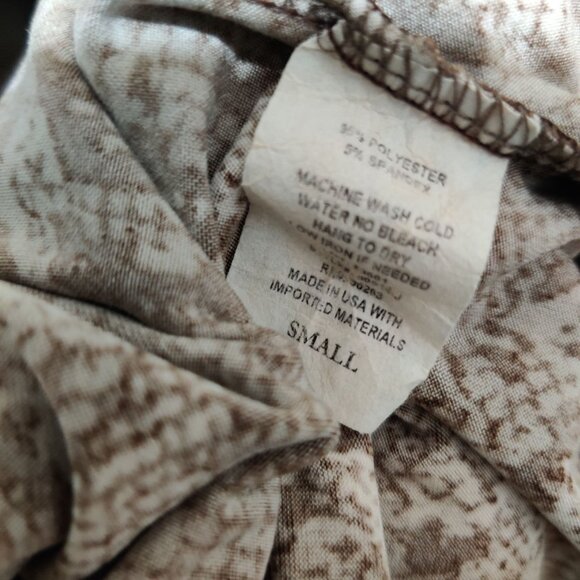 Olivia Rae S Brown Snake Print Mock Neck Top Edgy Y2K Grungecore Tee Fitted Chic - Picture 7 of 7